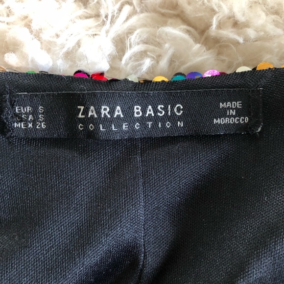 Zara rainbow/silver sequin shift dress - Picture 7 of 8